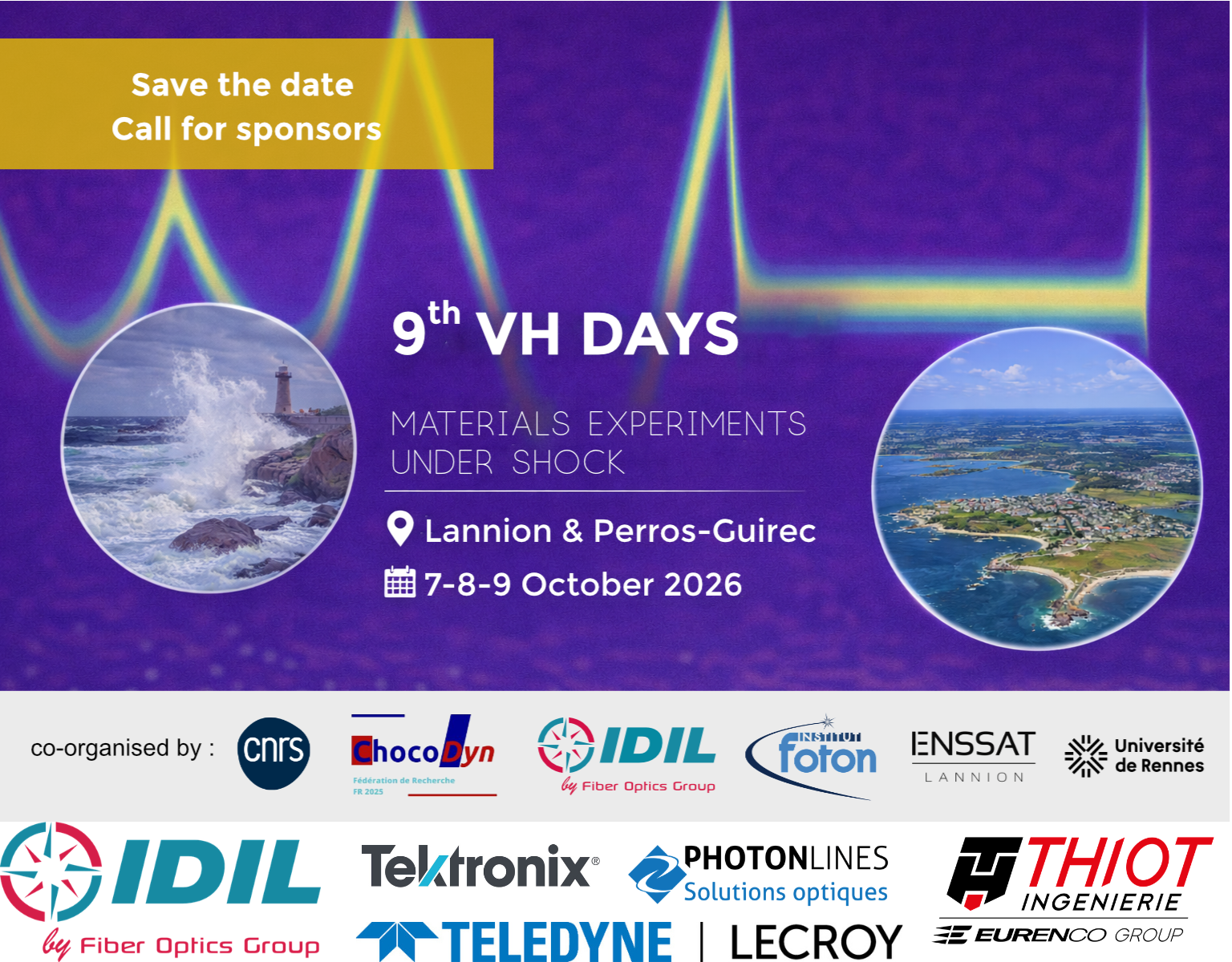 9th VH days and Experiments for material under shock: 7-9th october, Perros-Guirec